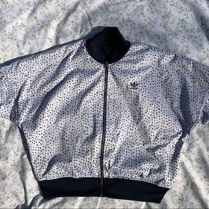 Adidas navy blue and cow print windbreaker